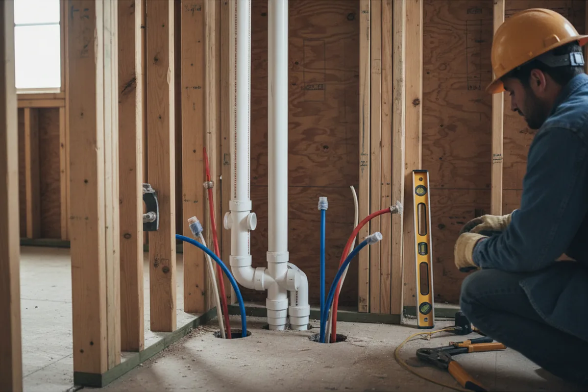 Drain and supply rough-in during Garbage Disposal Repair in Centreville